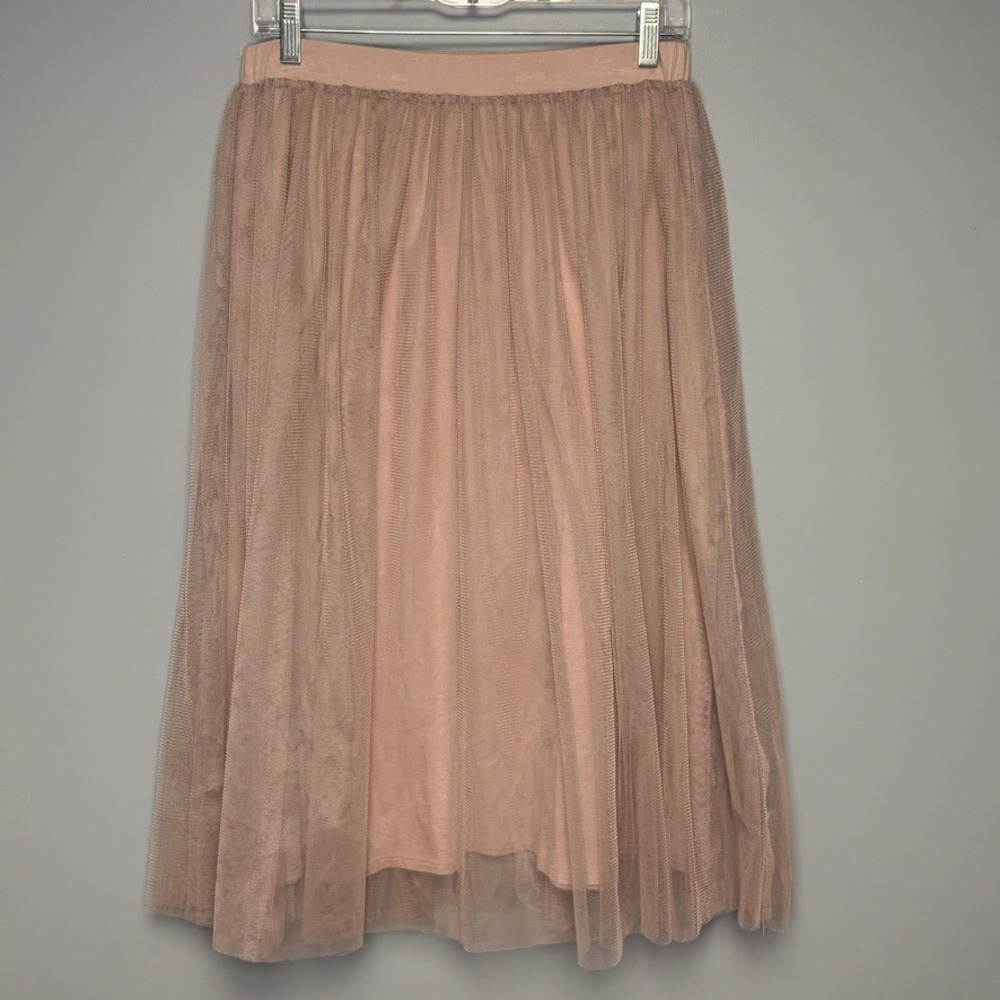 Garnet Hill Fairy Grunge Feminine Balletcore Elastic Waist Tulle Midi Skirt Sz S